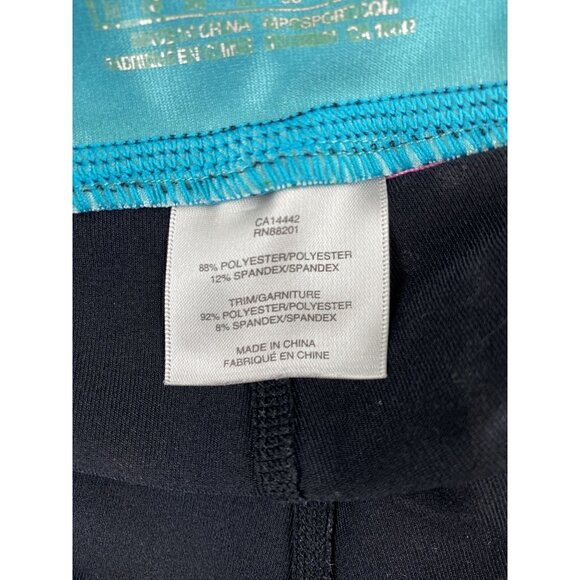 RBX Women's Performance Capri Leggings - Black & Teal Size S - Picture 4 of 11
